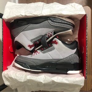 Air Jordan 3 Retro Size 9 Men Shoes 136064 003 Athletic Sneakers Gray
